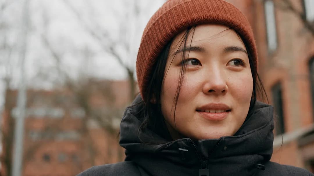 Portrait of a young woman in a winter coat